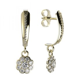 BG zlaté náušnice 552 Žluté zlato - 585 Diamant