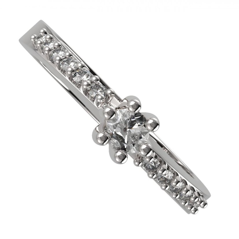 BG zlatý diamantový prstýnek 766 Růžové zlato 585 (30-90dní) Diamant lab-grown