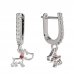 BeKid, Gold kids earrings -1159 - Switching on: English, Metal: White gold 585, Stone: Red cubic zircon