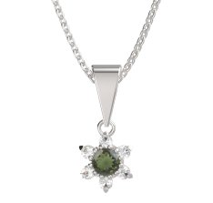 BG přívěšek 978 Stříbro 925 - rhodium Vltavín a  kubický zirkon