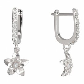 BeKid dětské náušnice kvítek 812 Bílé zlato - 585 Diamant