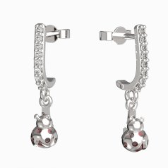 BeKid dětské náušnice beruška 1245 Bílé zlato - 585 Granát