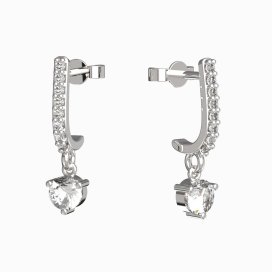 BG zlaté diamantové náušnice 782 Bílé zlato - 585 Diamant lab-grown