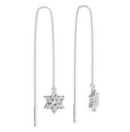 BeKid dětské náušnice hvězdička 090 Bílé zlato - 585 Diamant