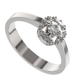 BG zlatý diamantový prstýnek 764 Bílé zlato - 585 Diamant lab-grown