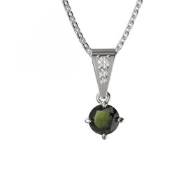 BG vltavínový přívěšek 680 Bílé zlato - 585 Vltavín a diamant