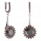 BG earring circular 512-C91 - Metal: Silver 925 - rhodium, Stone: Garnet