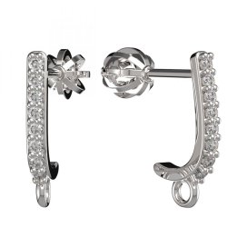 BG zlatý závěs dámské náušnice /91 Bílé zlato - 585 Bílý kubický zirkon
