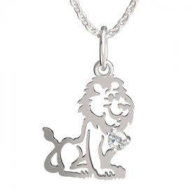 BeKid dětský přívěšek lev 1191 Bílé zlato - 585 Diamant