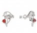 BeKid, Gold kids earrings -1183 - Switching on: Puzeta, Metal: White gold 585, Stone: Red cubic zircon