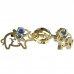 BeKid, Gold kids earrings -1158 - Switching on: Screw, Metal: Yellow gold 585, Stone: Dark blue cubic zircon