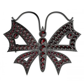 BG brož 122 Stříbro 925 - ruthenium (30-90dní) Granát