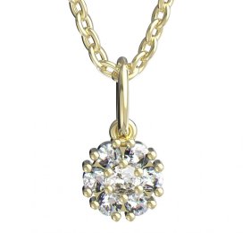 BeKid dětský přívěšek kytička 774 Žluté zlato - 585 Diamant