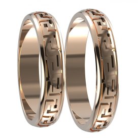 BG zlatý snubní prsten SN07 Pánský, Růžové zlato 585 (30-90dní)