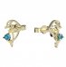 BeKid, Gold kids earrings -1183 - Switching on: Puzeta, Metal: Yellow gold 585, Stone: Light blue cubic zircon