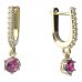 BeKid, Gold kids earrings -1294 - Switching on: English, Metal: Yellow gold 585, Stone: Pink cubic zircon