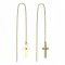 BeKid, Gold kids earrings -1104 - Switching on: Circles 15 mm, Metal: Yellow gold 585, Stone: Light blue cubic zircon