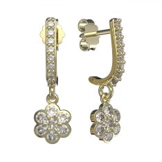 BG zlaté náušnice 866 Žluté zlato - 585 Diamant