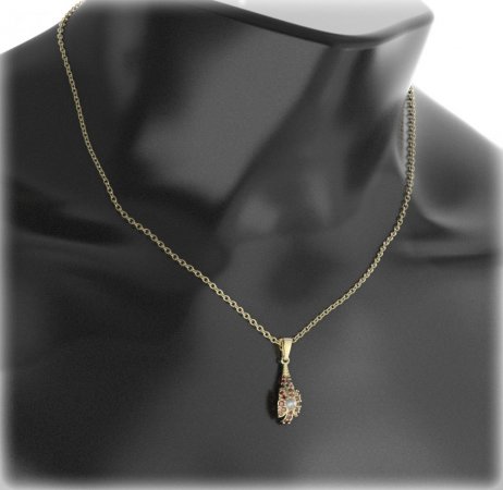 BG přívěs s přírodní perlou 537-G - Kov: Stříbro 925 - rhodium, Kámen: Granát a perla