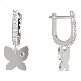 BeKid dětské náušnice motýlek 843 Bílé zlato - 585 Diamant