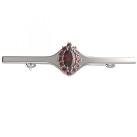 BG brož 504I Stříbro 925 - rhodium Granát
