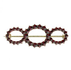 BG brož 008 Stříbro 925 - pozlacené Granát