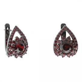 BG náušnice kruhováho tvaru 511-90 Stříbro 925 - ruthenium (30-90dní) Granát