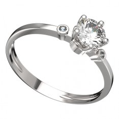 BG zlatý prstýnek 875 L Bílé zlato - 585 Diamant