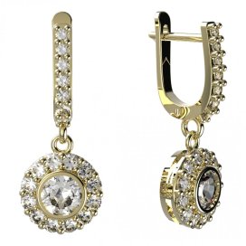 BG zlaté diamantové náušnice -  744 Žluté zlato - 585 Diamant lab-grown