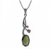 BG pendant oval 480-P - Metal: Silver 925 - rhodium, Stone: Garnet