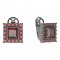 BG  earring 099-R7 square - Metal: Silver 925 - rhodium, Stone: Garnet