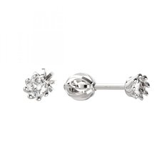 BG zlaté náušnice 554 Bílé zlato - 585 Diamant
