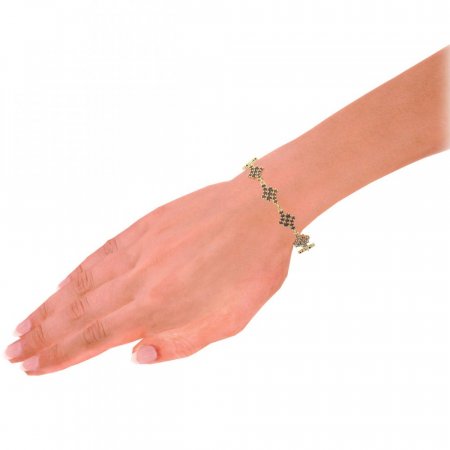 BG bracelet 077 - Metal: White gold 585, Stone: Garnet