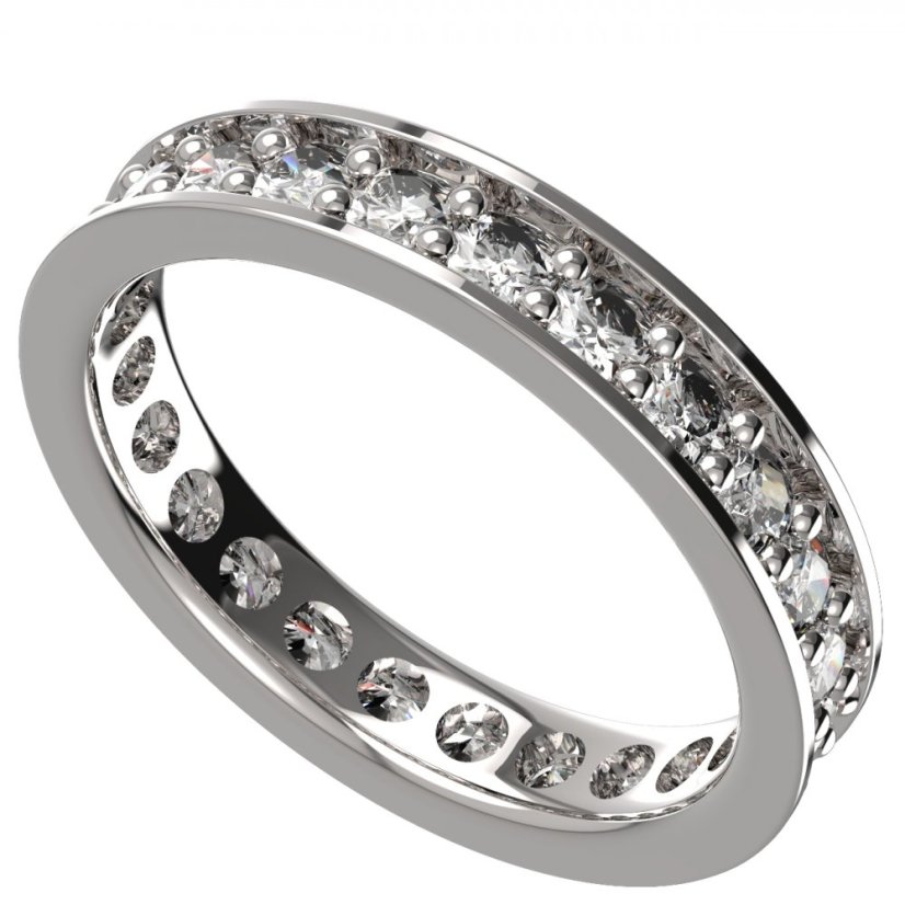 BG zlatý diamantový prstýnek 046 Bílé zlato - 585 Diamant lab-grown