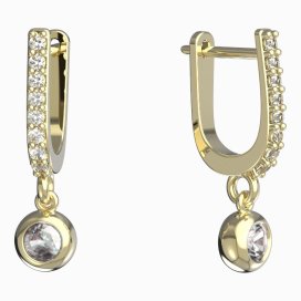 BeKid dětské náušnice 102 Žluté zlato - 585 Bílý kubický zirkon