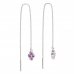 BeKid, Gold kids earrings -295 - Switching on: Chain 9 cm, Metal: White gold 585, Stone: Pink cubic zircon