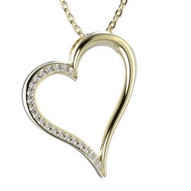 BG zlatý přívěšek srdíčko 1574 Žluté zlato - 585 Diamant