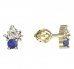 BeKid, Gold kids earrings -159 - Switching on: Screw, Metal: Yellow gold 585, Stone: Dark blue cubic zircon