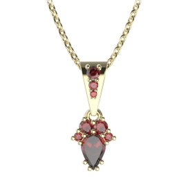 BG přívěs kapkovitý 258-2 Stříbro 925 - pozlacené Granát