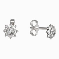 BG zlaté náušnice 886 Bílé zlato - 585 Diamant