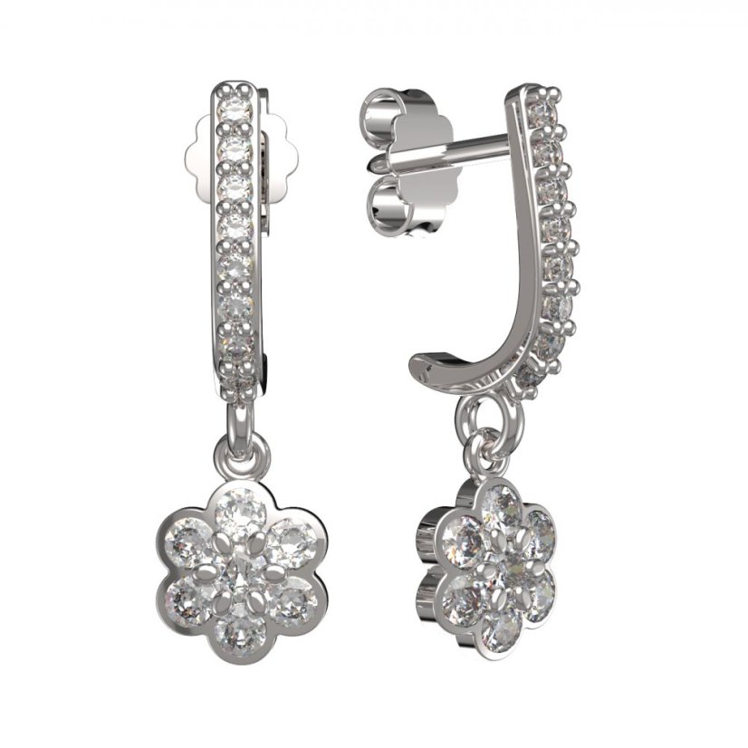 BG zlaté náušnice 866 Bílé zlato - 585 Diamant
