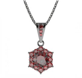 BG přívěs kulatý 230-2 Stříbro 925 - ruthenium (30-90dní) Granát