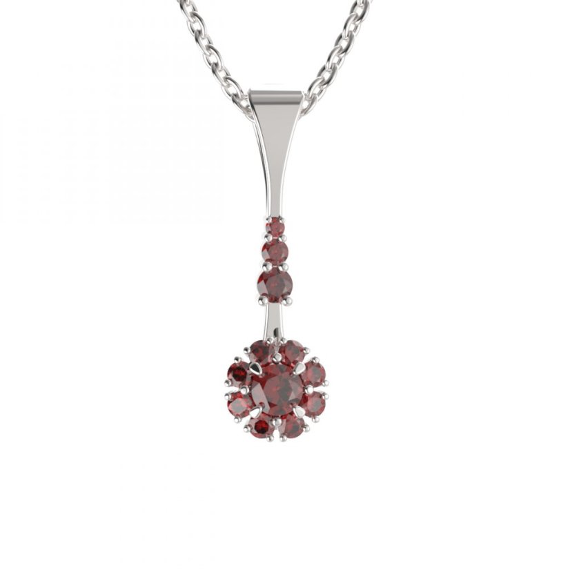 BG přívěs kruhováho tvaru 497-B Stříbro 925 - rhodium Granát