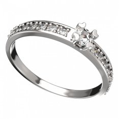 BG zlatý prstýnek 883 E Bílé zlato - 585 Diamant