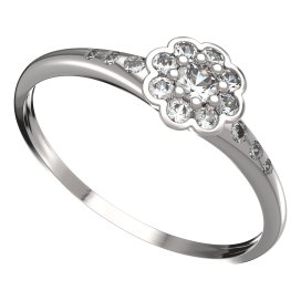 BG zlatý prstýnek 552 K Bílé zlato - 585 Diamant