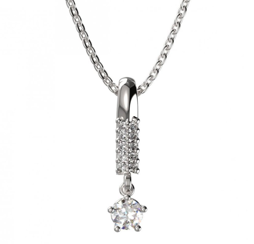 BG zlatý přívěšek 874 Bílé zlato - 585 Diamant