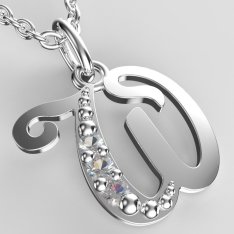 BeKid dětský zlatý přívěsek písmenko W - 1531 Bílé zlato - 585 Diamant
