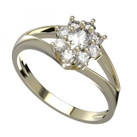 BG zlatý diamantový prstýnek 627V Žluté zlato - 585 Diamant lab-grown