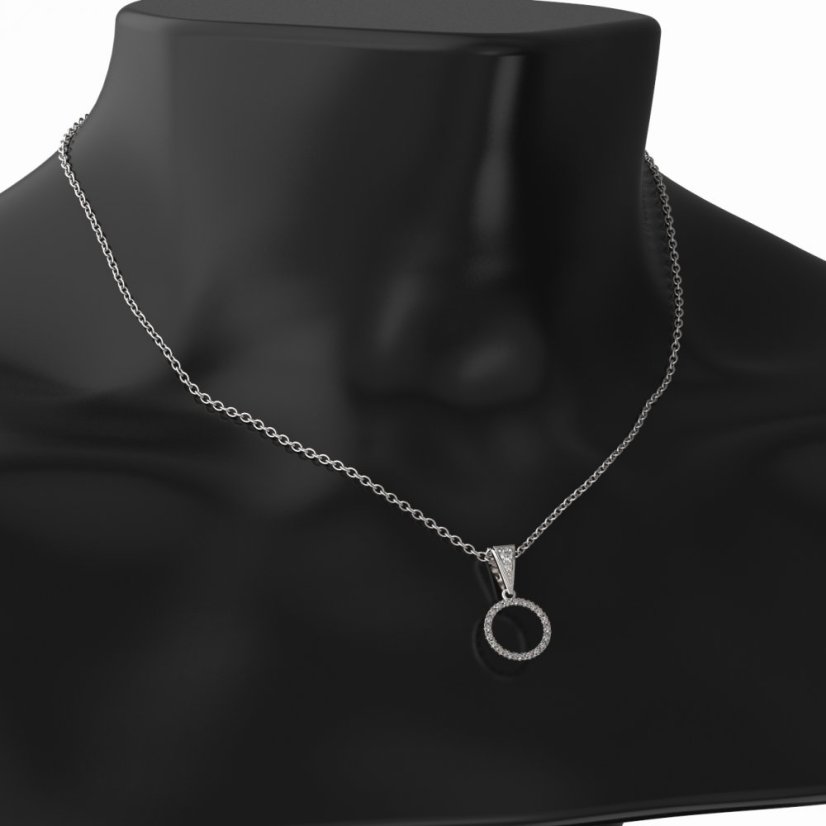 BG zlatý přívěšek  1163A Bílé zlato - 585 Tmavě modrý kubický zirkon