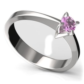 BG zlatý prstýnek 784 Bílé zlato - 585 Růžový kubický zirkon